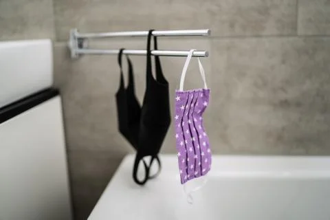 Drying Reusable Face Masks Stock Photos