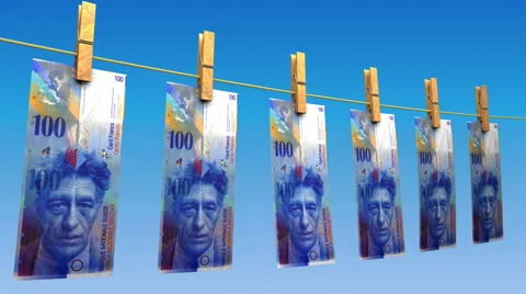 Drying Swiss Francs (Loop) 스톡 동영상 49182784