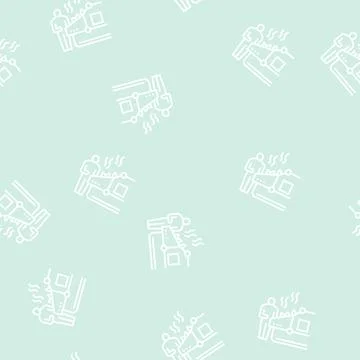 Drying tea line seamless pattern Stock Illustration