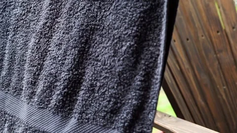 Drying towel outdoor Stock Footage 312104415
