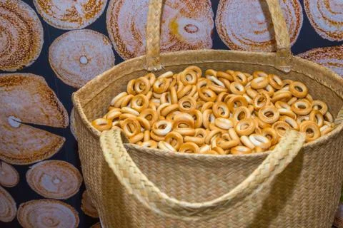 Drying in a wicker basket 스톡 사진