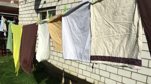 Drying in the wind Stock Footage 67324413