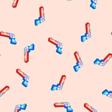 Drying wood pellets isometric icon seamless pattern Stock Illustration