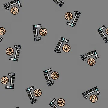 Drying wood pellets vector seamless pattern Stock Illustration