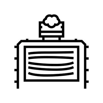 Drying wood plank machine line icon vector illustration Stock Illustration