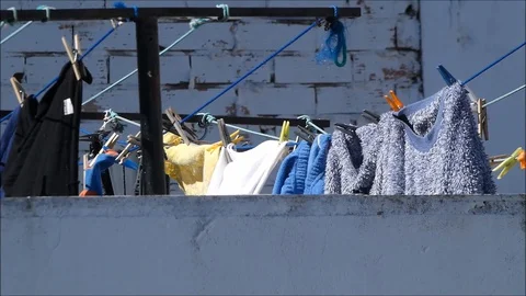 DryingClothes02 Stock Footage 129675537