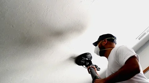 Drywal sanding ceiling Видео 108230467