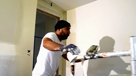 Drywall applying skim coat version 2 Видео 108230569