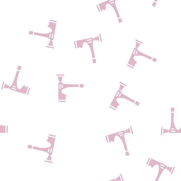 Drywall hammer glyph vector seamless pattern Stock Illustration