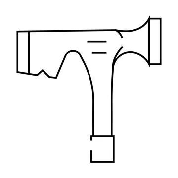 Drywall hammer line icon vector illustration Stock Illustration