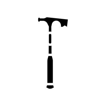 Drywall hammer tool glyph icon vector illustration Stock Illustration