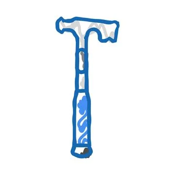 Drywall hammer tool icon doodle illustration Stock Illustration