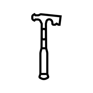 Drywall hammer tool line icon vector illustration Stock Illustration