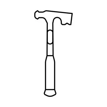 Drywall hammer tool line icon vector illustration Stock Illustration