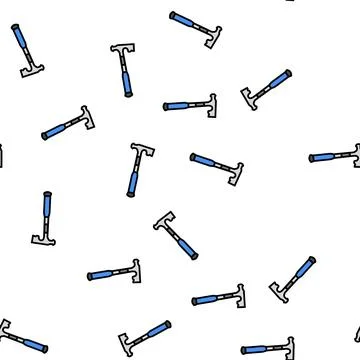 Drywall hammer tool vector seamless pattern Stock Illustration