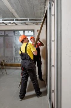 Drywall installation. Stock Photos