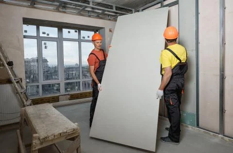 Drywall installation. Stock Photos