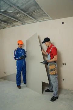 Drywall Installers Stock Photos