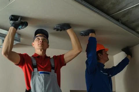 Drywall Installers Stock Photos