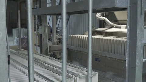 Drywall manufacturing plant, new technologies, clean nature Stock Footage 115054853