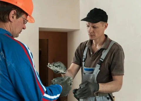 Drywall workers Stock Photos