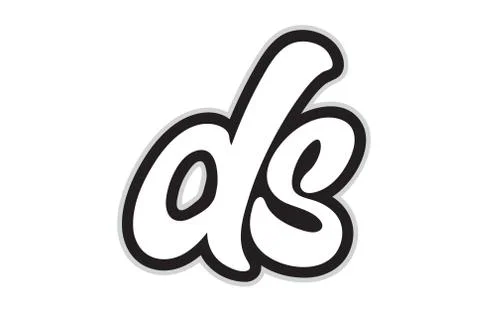 Ds d s black and white alphabet letter logo combination icon design Stock Illustration