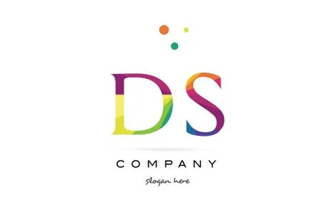 Ds d s  creative rainbow colors alphabet letter logo icon Stock Illustration