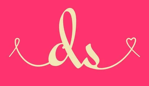 DS initial wedding monogram calligraphy vector illustration. Hand drawn let.. Stock Illustration