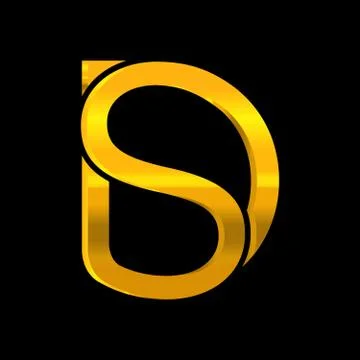 DS letter gold gradient logo design Stock Illustration
