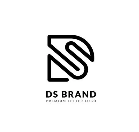 DS letter logo design vector Stock Illustration