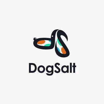 DS letter logo icon vector, with abstract dog shape design Stock Illustration