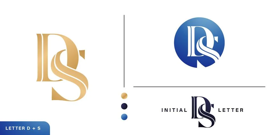 DS Monogram Letter Stock Illustration