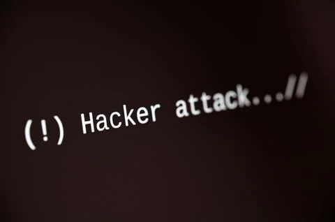 DSC 83Computer screen attacked by hackers.96-3 Stock Photos