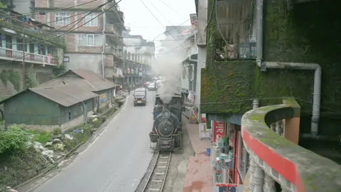 DSC 9384 2 steam engine Toy Train Himalayan Railways Darjeeling West Bengal Stock Footage 289797792