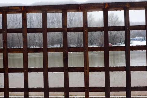 DSC02635 a The winter window opens wide to the Borcea river Stock Photos