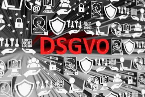 DSGVO concept blurred background 3d render illustration Stock Illustration