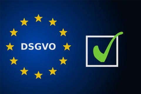 DSGVO concept with check mark 스톡 일러스트