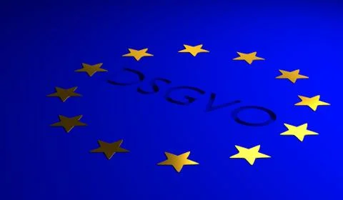 DSGVO with EU flag 스톡 일러스트