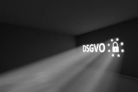 DSGVO rays volume light concept 3d illustration Stock Illustration