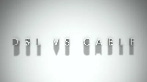 Dsl vs cable 3D title animation white text on a white background Stock Footage 299757846