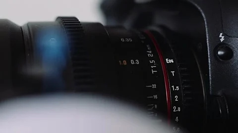 DSLR camera with Follow Focus Stock Footage 58868204