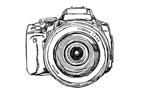Dslr camera - front view Stock Illustration
