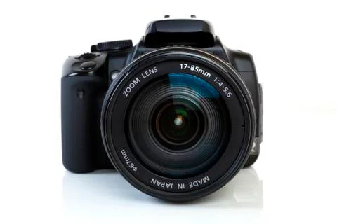Dslr camera - front view Stock Photos