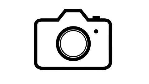 Dslr camera icon animation appearing the... | Stock Video | Pond5