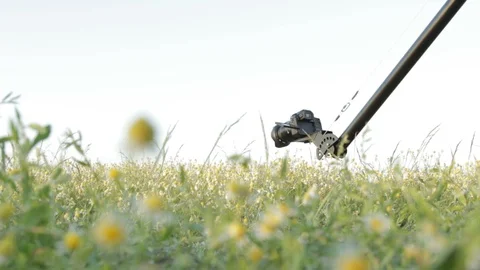 DSLR Camera Moving Throuh The Field With Crane Stock Footage 88729106