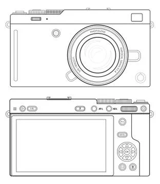 DSLR Camera Outline Stock Illustration