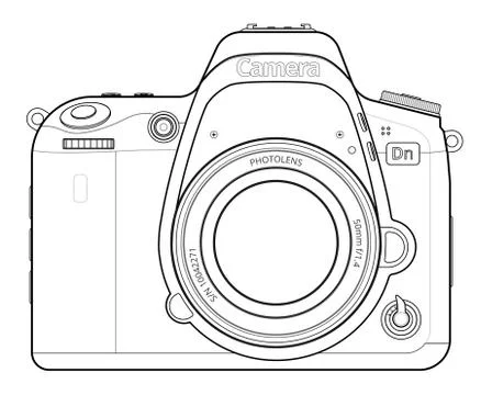 DSLR Camera Outline Stock Illustration