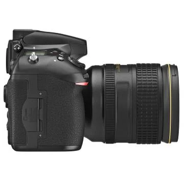 DSLR camera, side view Stock Illustration