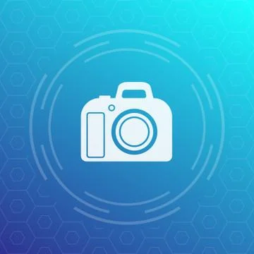 DSLR camera vector icon Stock Illustration
