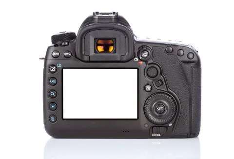 DSLR camera on white Stock Photos